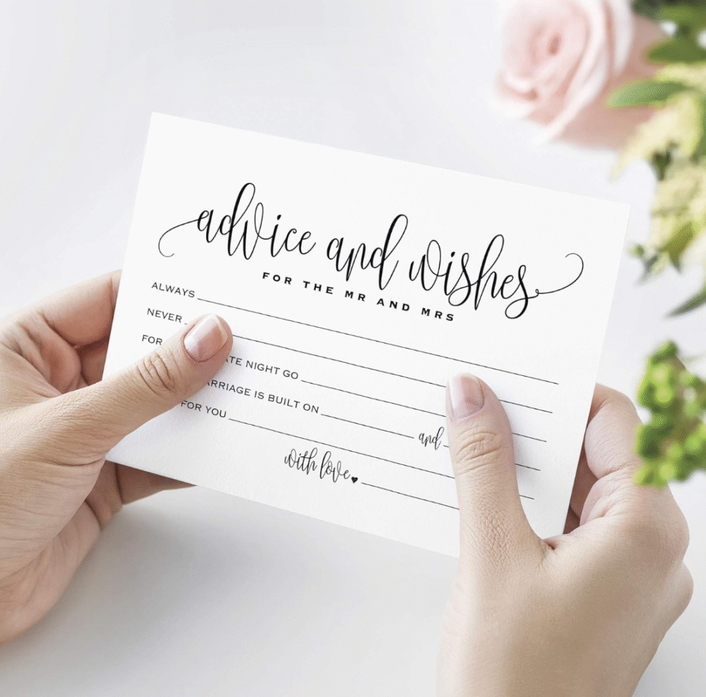 sentimental wedding advice cards