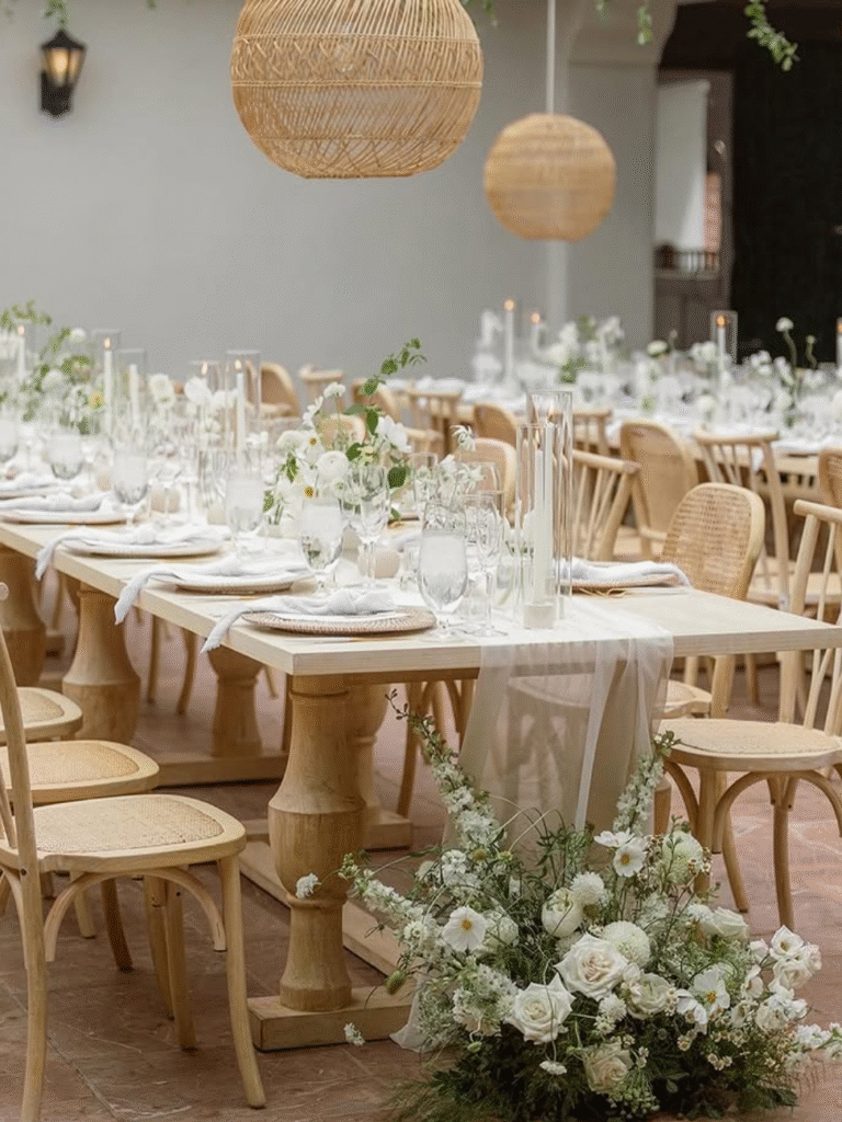 chiffon table runners tablescape